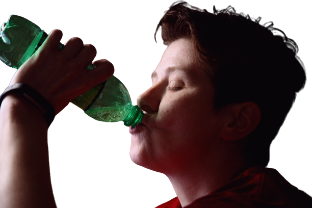 Woman driking soda
